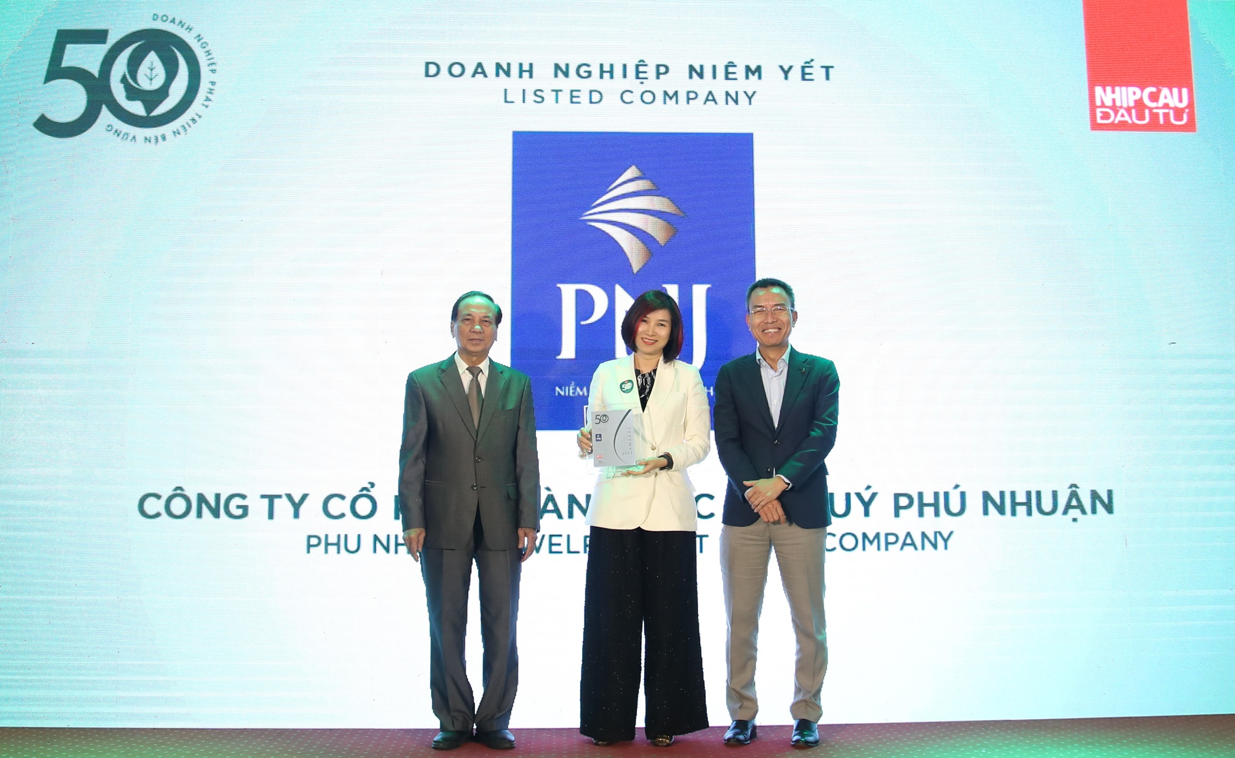 PNJ vào top 50 Doanh nghiệp phát triển bền vững 2022